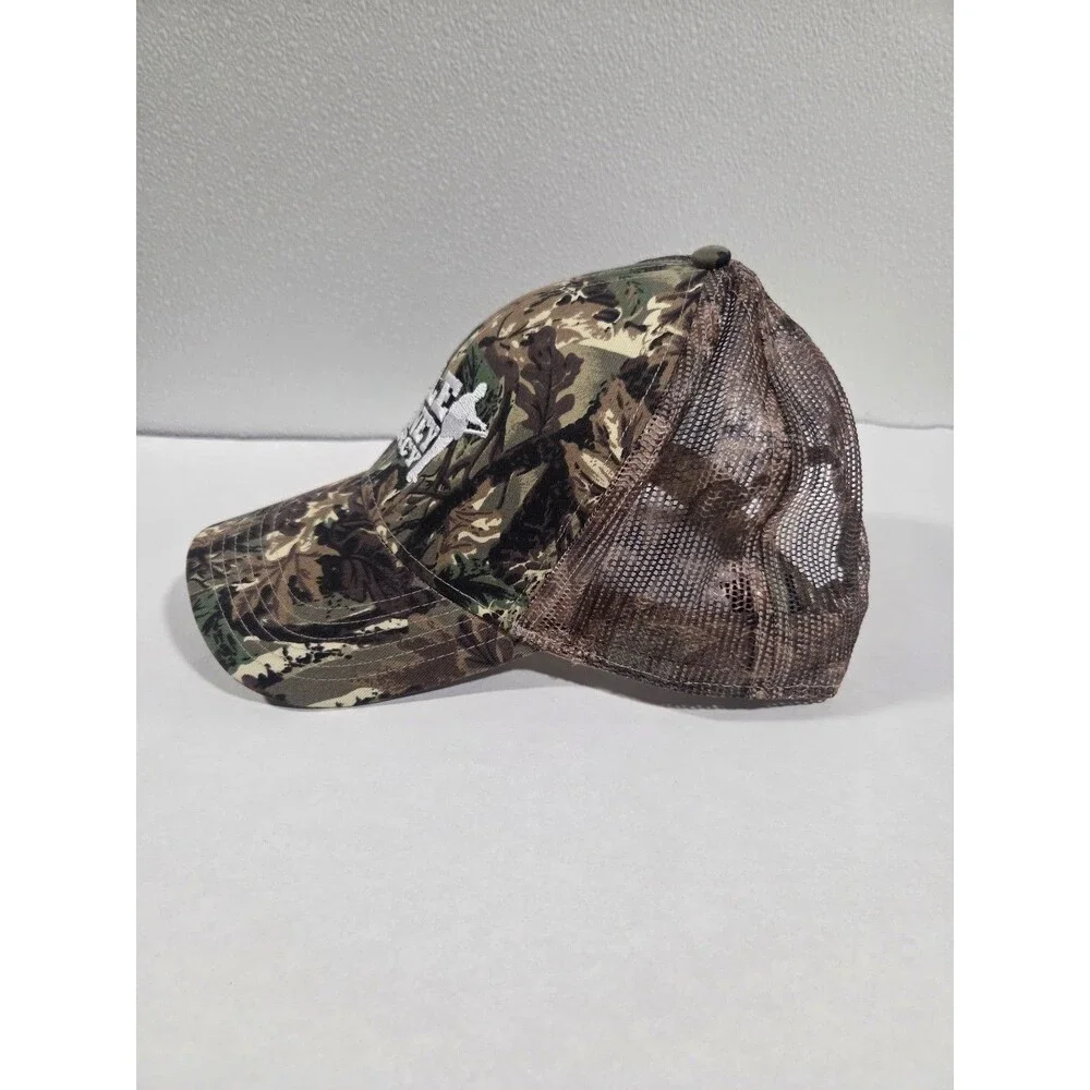 Cole Chaney Mercy Camo snap back trucker hat, mesh back, embroidered